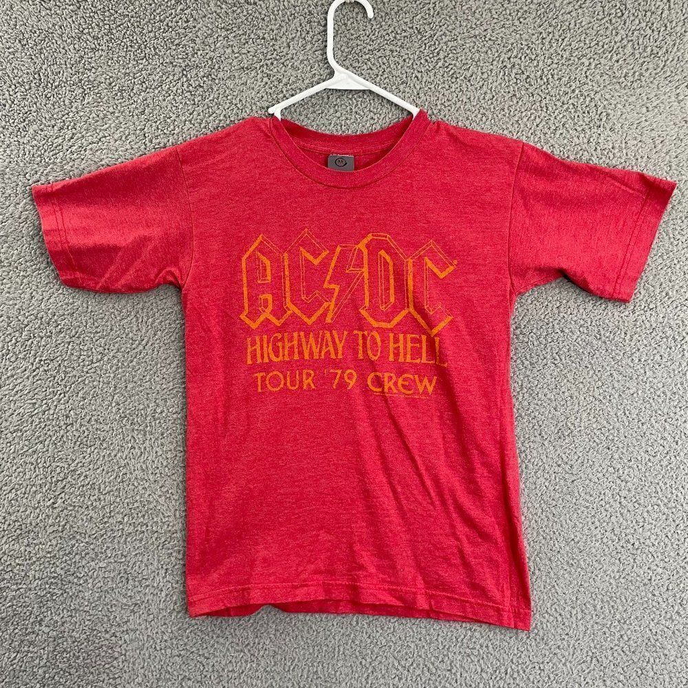 AC/DC Highway To Hell Tour 2004 Reprint Men S Red Y2K Short Sleeve Tee